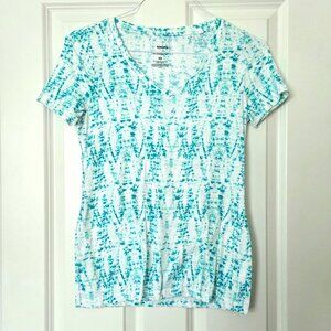 Sonoma Everyday Tee, Green Tie-Dyed V-Neck T-Shirt